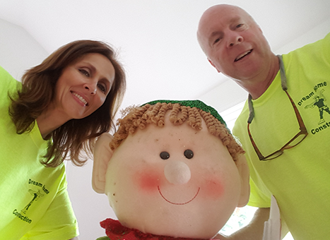 Scott and Yvonne Working on Santa’s Hide-A-Way Hollow